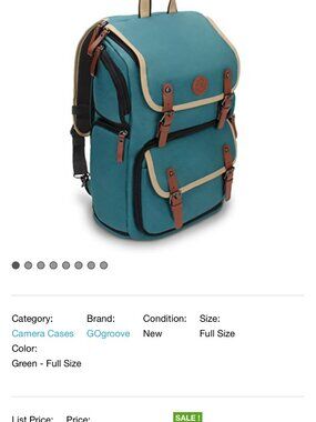 Go Groove NWT Professional Camera Backpack